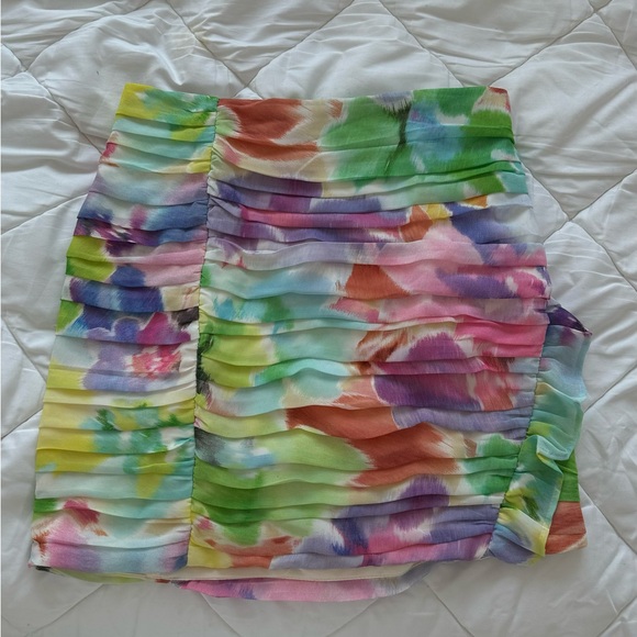 Zara ruched printed mini skirt - Multi Colored ✨ - Picture 9 of 11